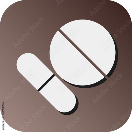 Pills Vector Glyph Gradient Background Icon Design