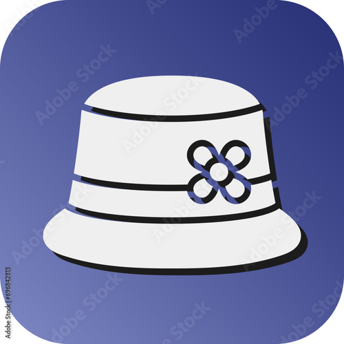 Fascinator Vector Glyph Gradient Background Icon Design