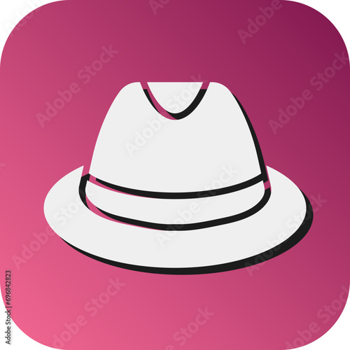 Panama Hat Vector Glyph Gradient Background Icon Design