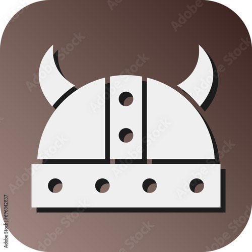 Viking Helmet Vector Glyph Gradient Background Icon Design
