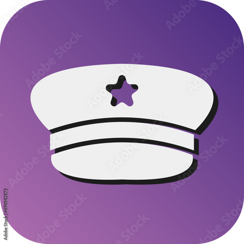 Peaked Hat Vector Glyph Gradient Background Icon Design