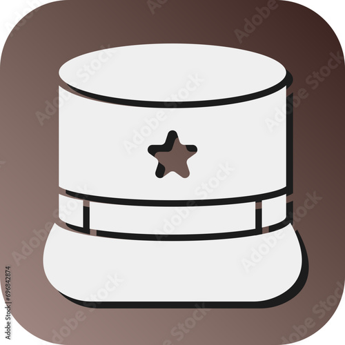 Kepi Hat Vector Glyph Gradient Background Icon Design