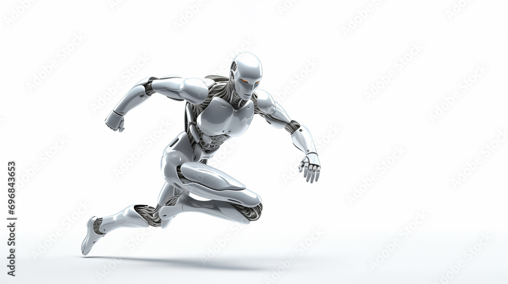 Dynamic AI Robot, Human-like Motion, White Setting