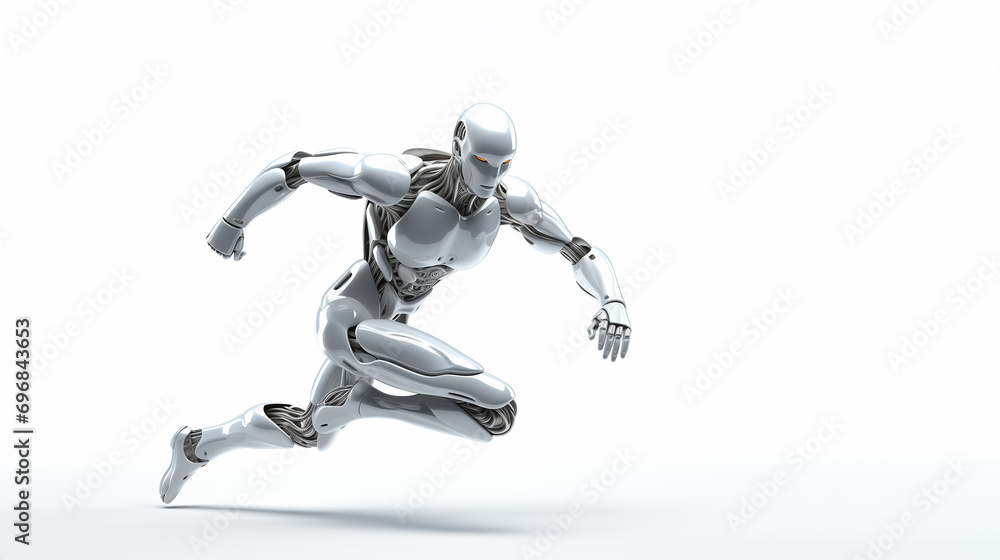 Dynamic AI Robot, Human-like Motion, White Setting Dynamic AI Robot, Human-like Motion, White Setting