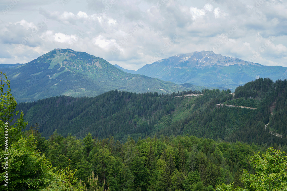 Idyllic Ötscherland: beautiful rolling hills and steep mountains. Wonderful landscape for hiking and cycling. Near famous place of pilgrimage Mariazell. 