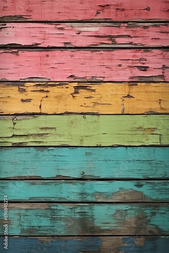 Wallpaper Mural Colorful wooden board background. Empty space to add product, logo, text or design. Generative Ai Torontodigital.ca