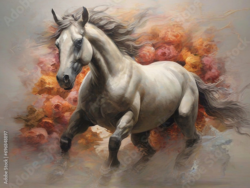 White Horse Painting  Ai generated