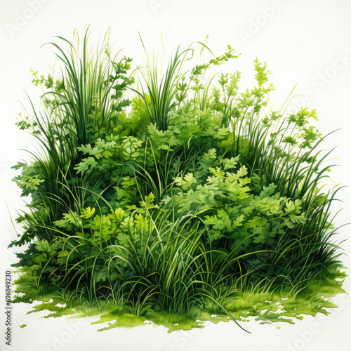 watercolor grass lawn clipart, Generative Ai © creativeproartist