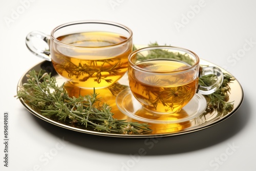 Herbal Tea on white background.