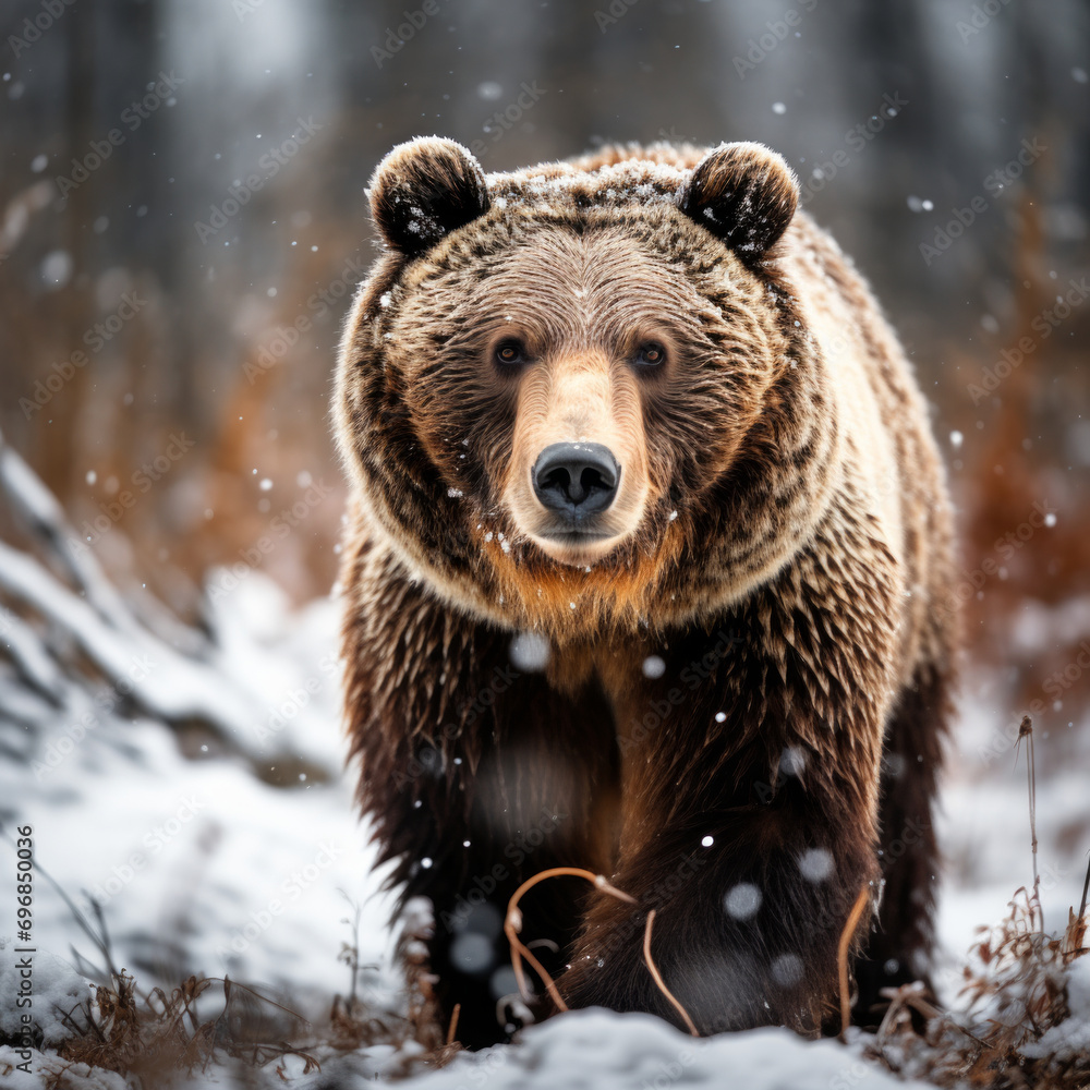 Obraz premium Grizzly Bear in Winter