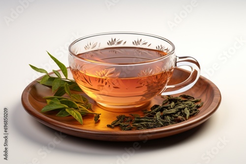 Nilgiri Tea on white background.