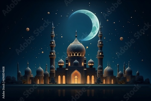 Islamic Mosque Background, Ramadan Style © MADNI
