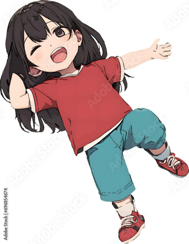 寝転がる少女
