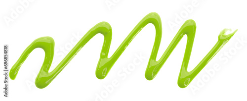 Green watercolor painted zigzag lines isolated on transparent background.
