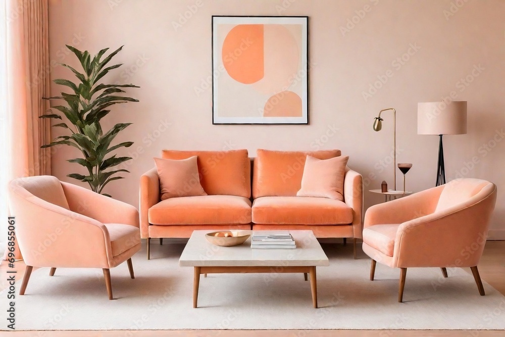 Peach sofa set deals