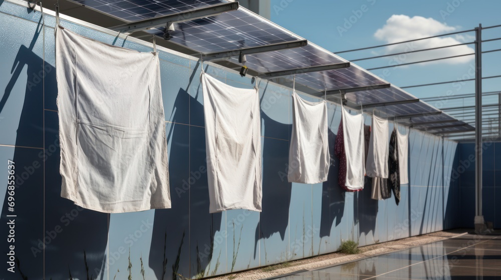 Cloth against the sun during the day, washing and cleaning photovoltaic panels Cloth against the sun during the day, washing and cleaning photovoltaic panels