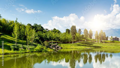 Landscape of the beautiful pond