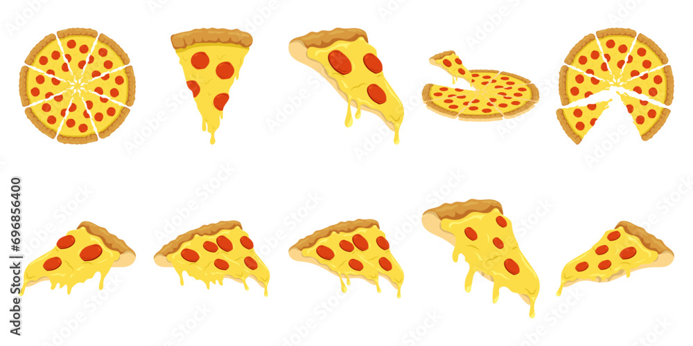 Pizza Illustration Simple Set Pizza Illustration Simple Set