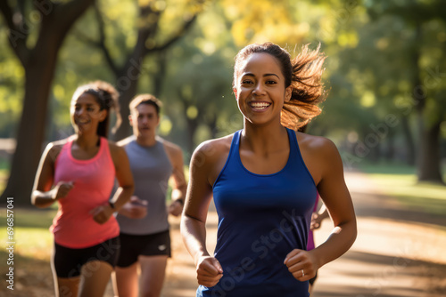 Community Of Runners Enjoys Jog In The Park, Fostering Sense Of Fitness Enthusiasm