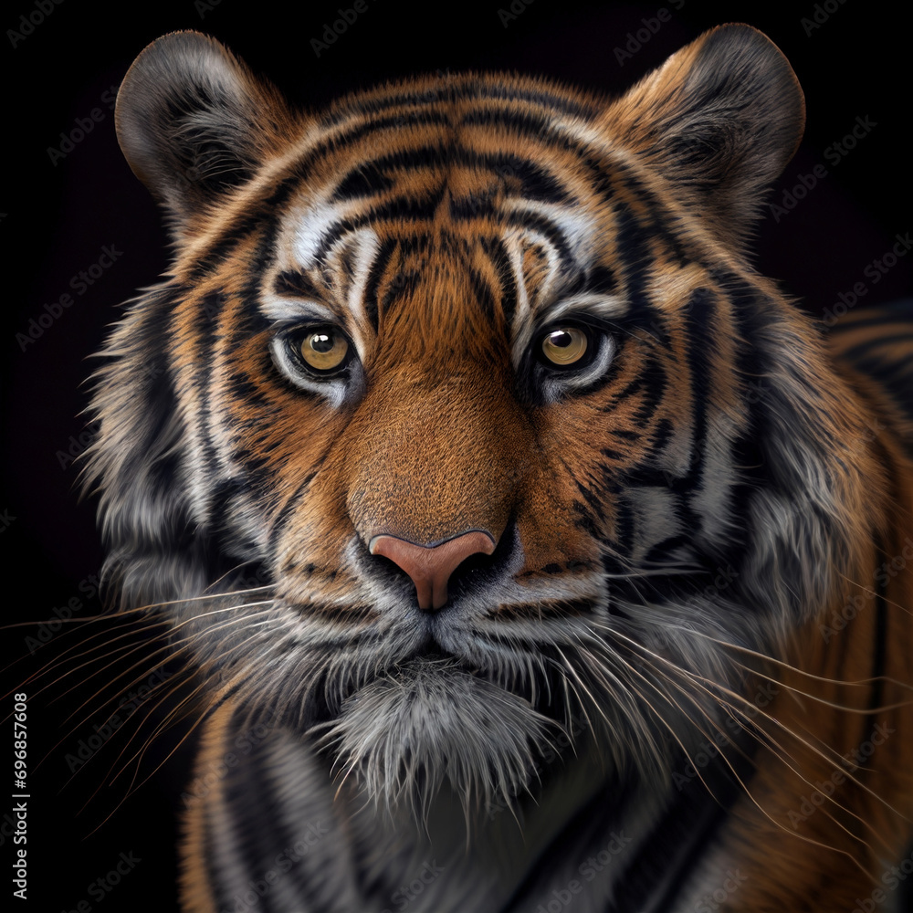 Fototapeta premium Beautiful close up portrait of tiger