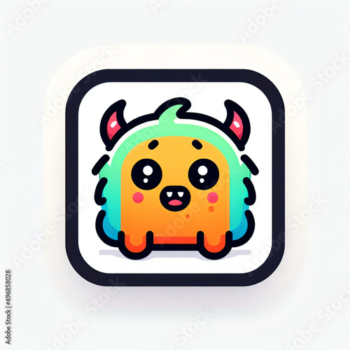 Wallpaper Mural Square avatar. Kawaii chibi monster. Funny, amusing. Doodle style. Torontodigital.ca