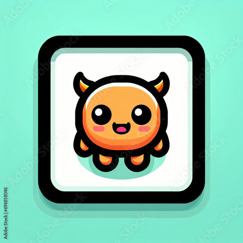 Wallpaper Mural Square avatar. Kawaii chibi monster. Funny, amusing. Doodle style. Torontodigital.ca