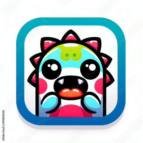 Wallpaper Mural Square avatar. Kawaii chibi monster. Funny, amusing. Doodle style. Torontodigital.ca