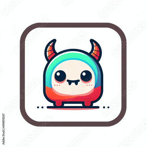 Wallpaper Mural Square avatar. Kawaii chibi monster. Funny, amusing. Doodle style. Torontodigital.ca