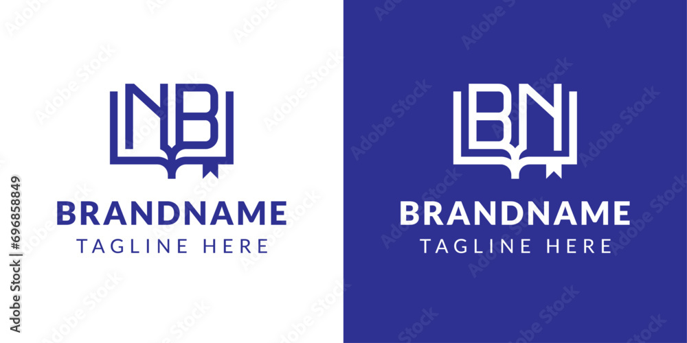 Letter BN and NB Book Logo, suitable for business related to book with BN or NB initials Letter BN and NB Book Logo, suitable for business related to book with BN or NB initials