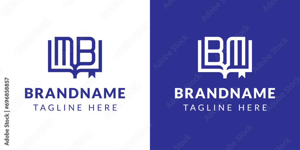 Letter BM and MB Book Logo, suitable for business related to book with BM or MB initials Letter BM and MB Book Logo, suitable for business related to book with BM or MB initials