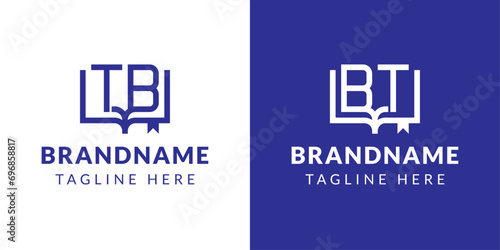 Letter BT and TB Book Logo, suitable for business related to book with BT or TB initials