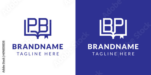 Letter BP and PB Book Logo, suitable for business related to book with BP or PB initials
