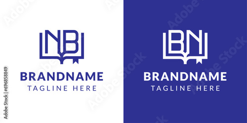 Letter BN and NB Book Logo, suitable for business related to book with BN or NB initials
