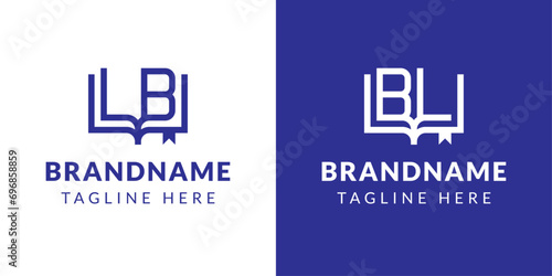 Letter BL and LB Book Logo, suitable for business related to book with BL or LB initials