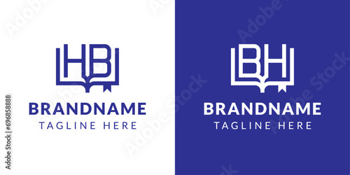 Letter BH and HB Book Logo, suitable for business related to book with BH or HB initials