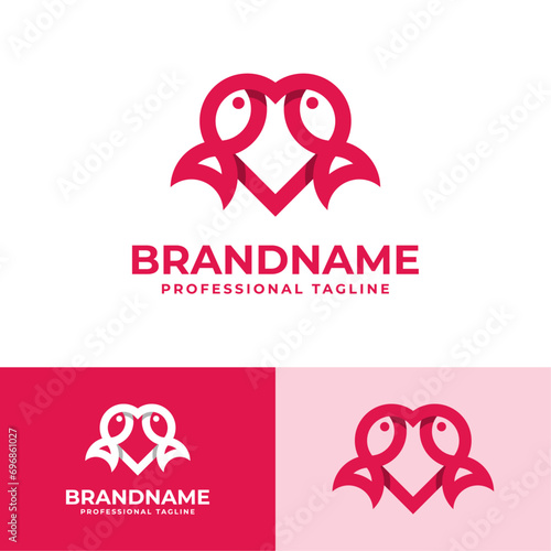 Fish Love Logo, suitable for business related to Fish and Love