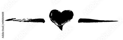 Grunge hand painted Valentine's Day heart divider