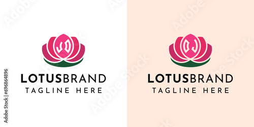 Letter JO and OJ Lotus Logo Set, suitable for business related to lotus flowers with JO or OJ initials.