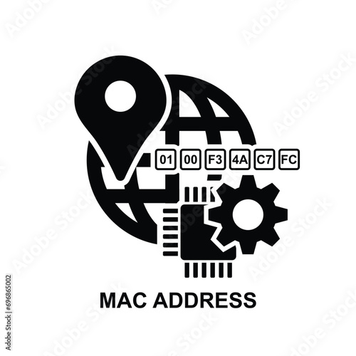 MAC address icon isolated on background vector illustration.