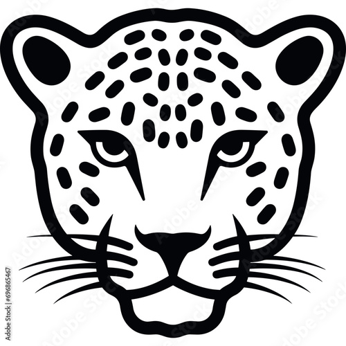jaguar cheetah head outline logo icon