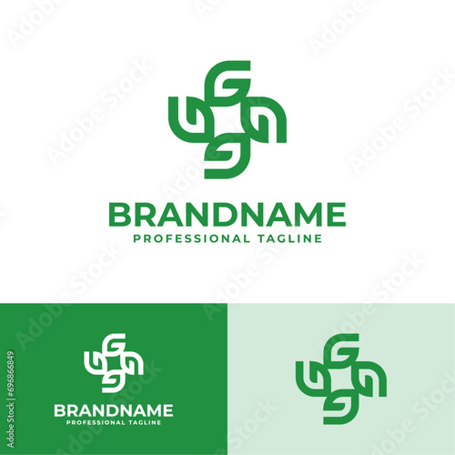 Letter G Medical Cross Nature Logo, suitable for business related to Medical Cross with G initial