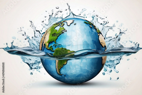 World Water Day Template Illustration Drawing with Space Text