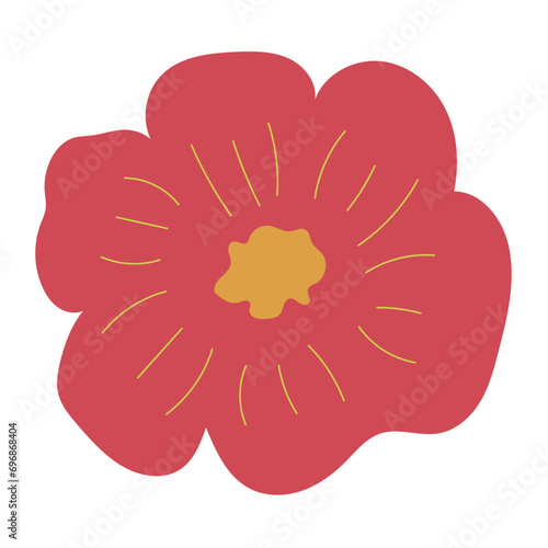Flat flower bud element for beautiful design. Simple form. Vector drawing.