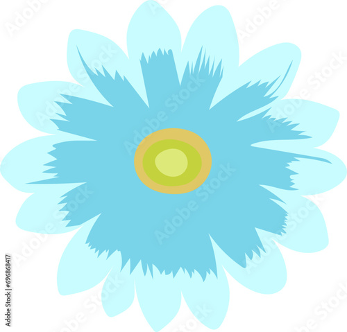 Flat flower bud element for beautiful design. Simple form. Vector drawing.
