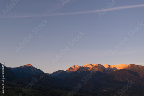 Bulgarian sunrise landscape in Pirin mountains