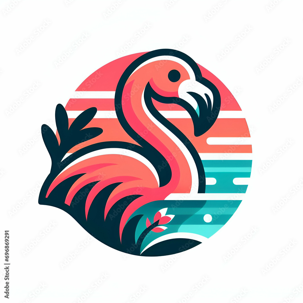 Fototapeta premium flamingo bird on white background 