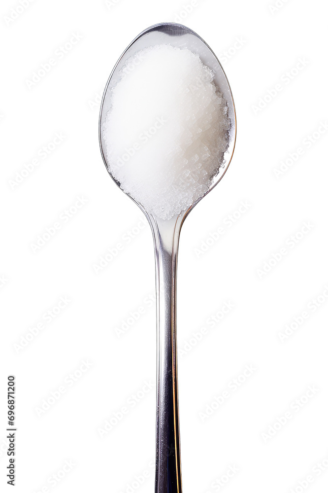 A spoonful of white sugar isolated on transparent background A spoonful of white sugar isolated on transparent background