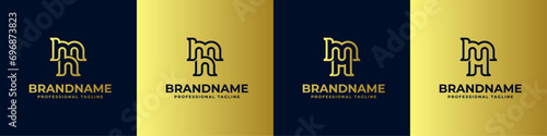 Letter MH Monogram Logo Set, sutable for business with MH or HM intials.