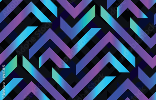 Seamless vivid neon color zigzag geometric pattern. vector background