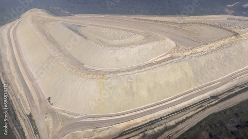 Obraz na plátně Aerial view of a surface tailings pond of chemical residue